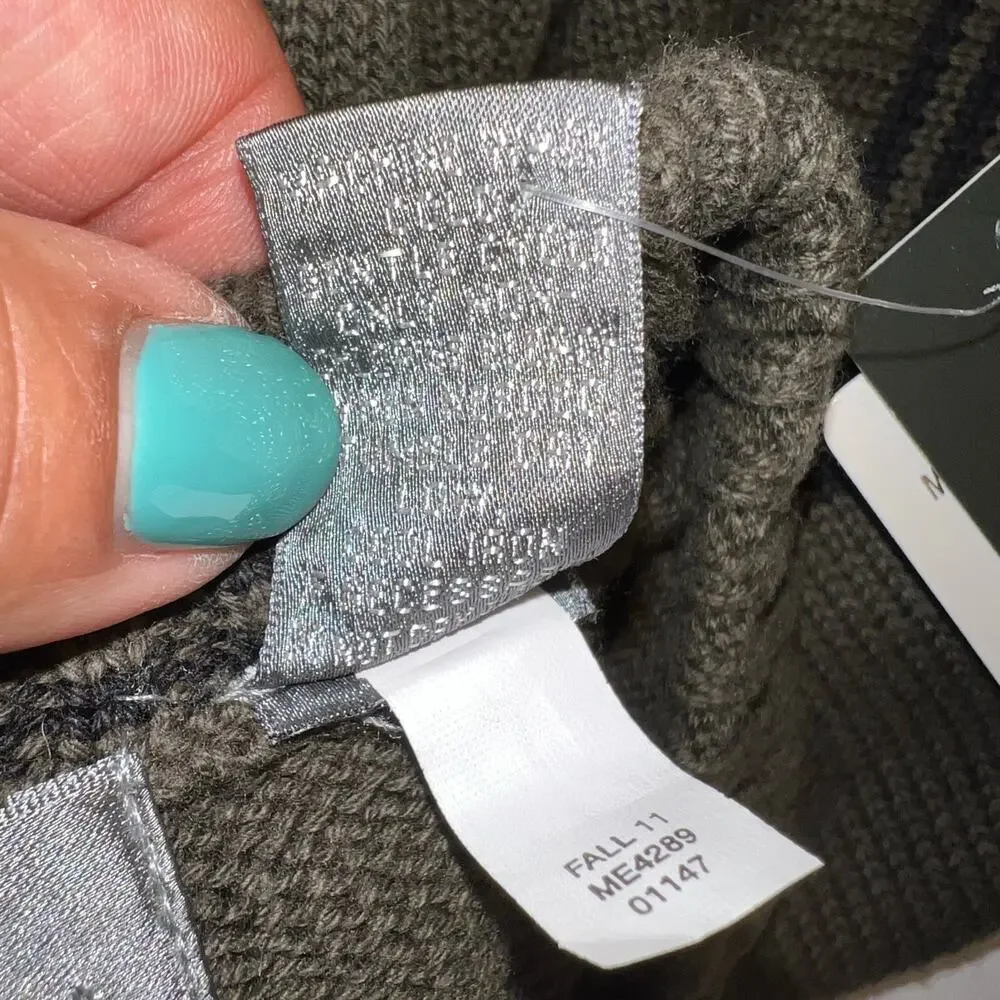 Oscar de la Renta Green Windowpane Crew Neck Sweater 100% Cotton Size XL